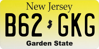 NJ license plate B62GKG