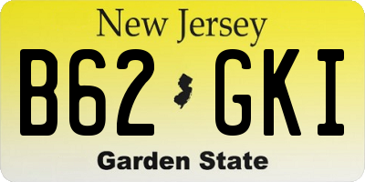 NJ license plate B62GKI