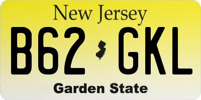 NJ license plate B62GKL