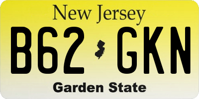 NJ license plate B62GKN
