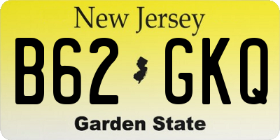 NJ license plate B62GKQ
