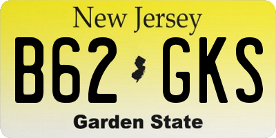 NJ license plate B62GKS