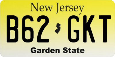 NJ license plate B62GKT
