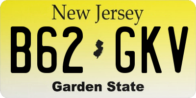 NJ license plate B62GKV