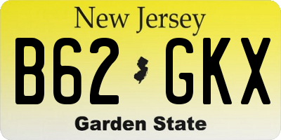NJ license plate B62GKX