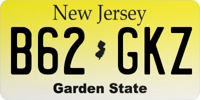 NJ license plate B62GKZ
