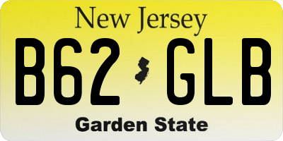 NJ license plate B62GLB