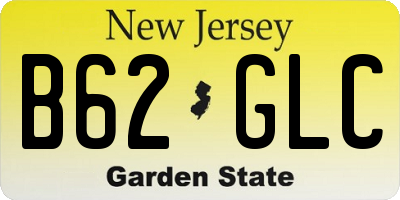 NJ license plate B62GLC