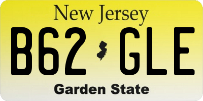 NJ license plate B62GLE