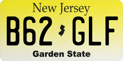 NJ license plate B62GLF