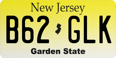 NJ license plate B62GLK