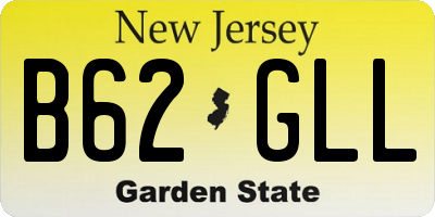 NJ license plate B62GLL