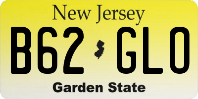 NJ license plate B62GLO