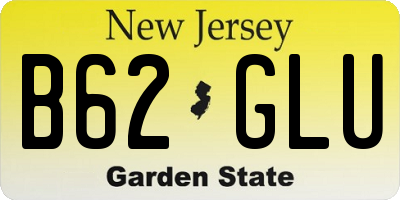 NJ license plate B62GLU