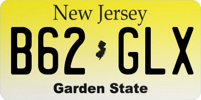 NJ license plate B62GLX