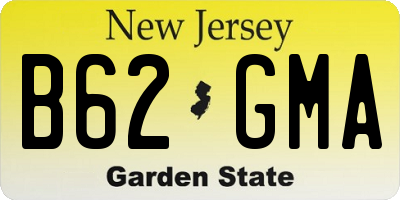 NJ license plate B62GMA