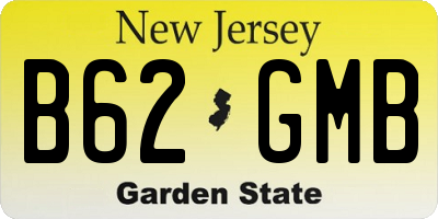 NJ license plate B62GMB