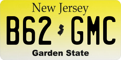 NJ license plate B62GMC
