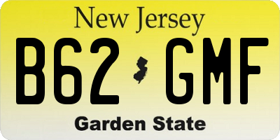 NJ license plate B62GMF