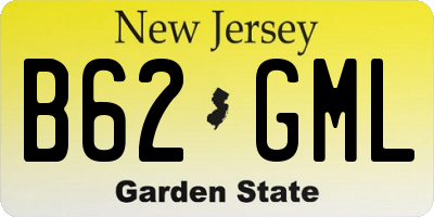 NJ license plate B62GML
