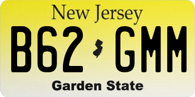 NJ license plate B62GMM