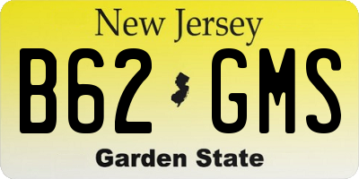 NJ license plate B62GMS