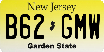 NJ license plate B62GMW