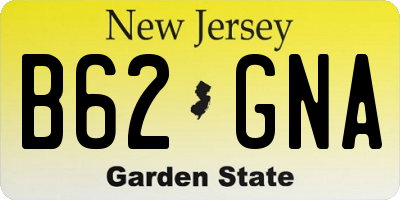 NJ license plate B62GNA