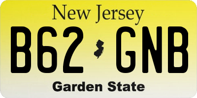 NJ license plate B62GNB