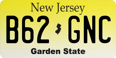 NJ license plate B62GNC