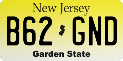 NJ license plate B62GND