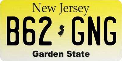 NJ license plate B62GNG
