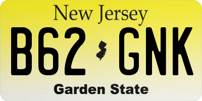 NJ license plate B62GNK