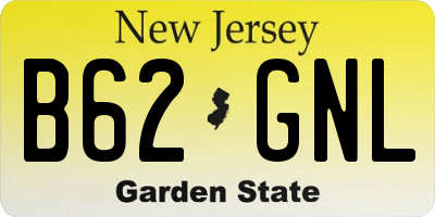 NJ license plate B62GNL