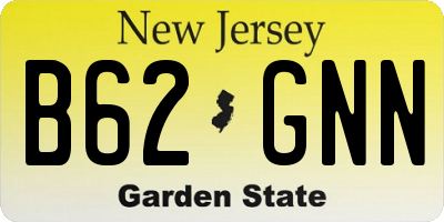 NJ license plate B62GNN