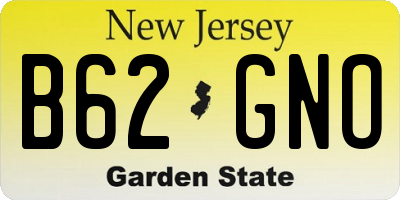 NJ license plate B62GNO