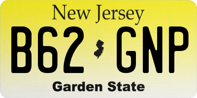 NJ license plate B62GNP