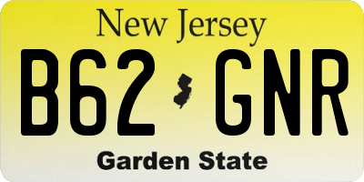 NJ license plate B62GNR