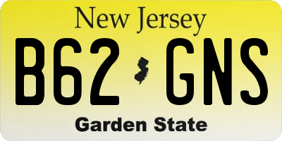 NJ license plate B62GNS
