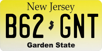 NJ license plate B62GNT