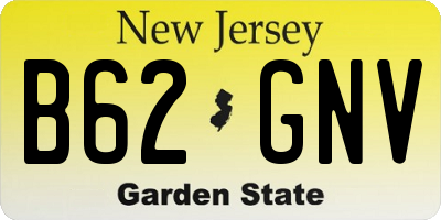 NJ license plate B62GNV