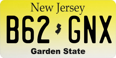 NJ license plate B62GNX