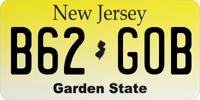 NJ license plate B62GOB