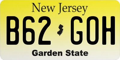 NJ license plate B62GOH