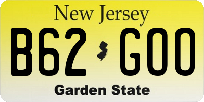 NJ license plate B62GOO