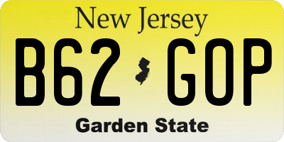 NJ license plate B62GOP