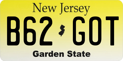 NJ license plate B62GOT