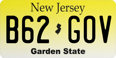 NJ license plate B62GOV