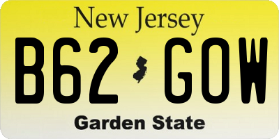 NJ license plate B62GOW