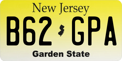 NJ license plate B62GPA